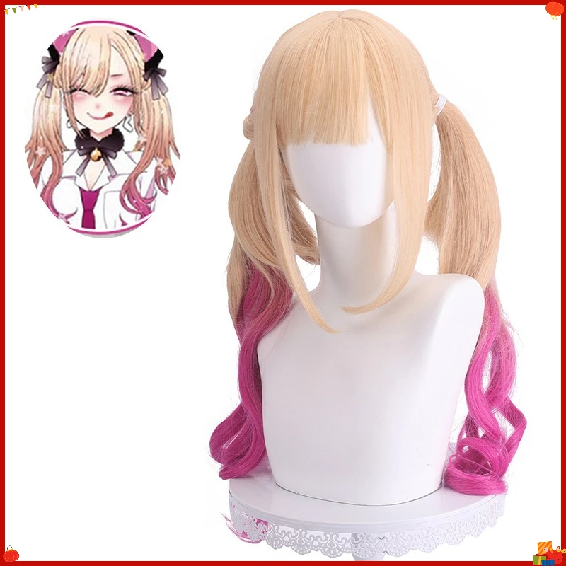 Synthetic Gradient Twin Tails Cos Wig for Doll Dressing Inspired Cat Girl Mi-Ku Style Anime Party Costume Hair