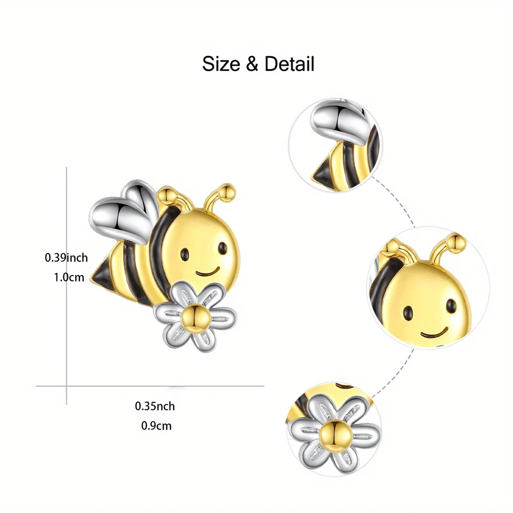 Cute Cartoon Bee Daisy Stud Earrings Birthday Christmas GiftsAnniversary Party GiftsJewelry in A Niche StyleAmerican Hot Selling