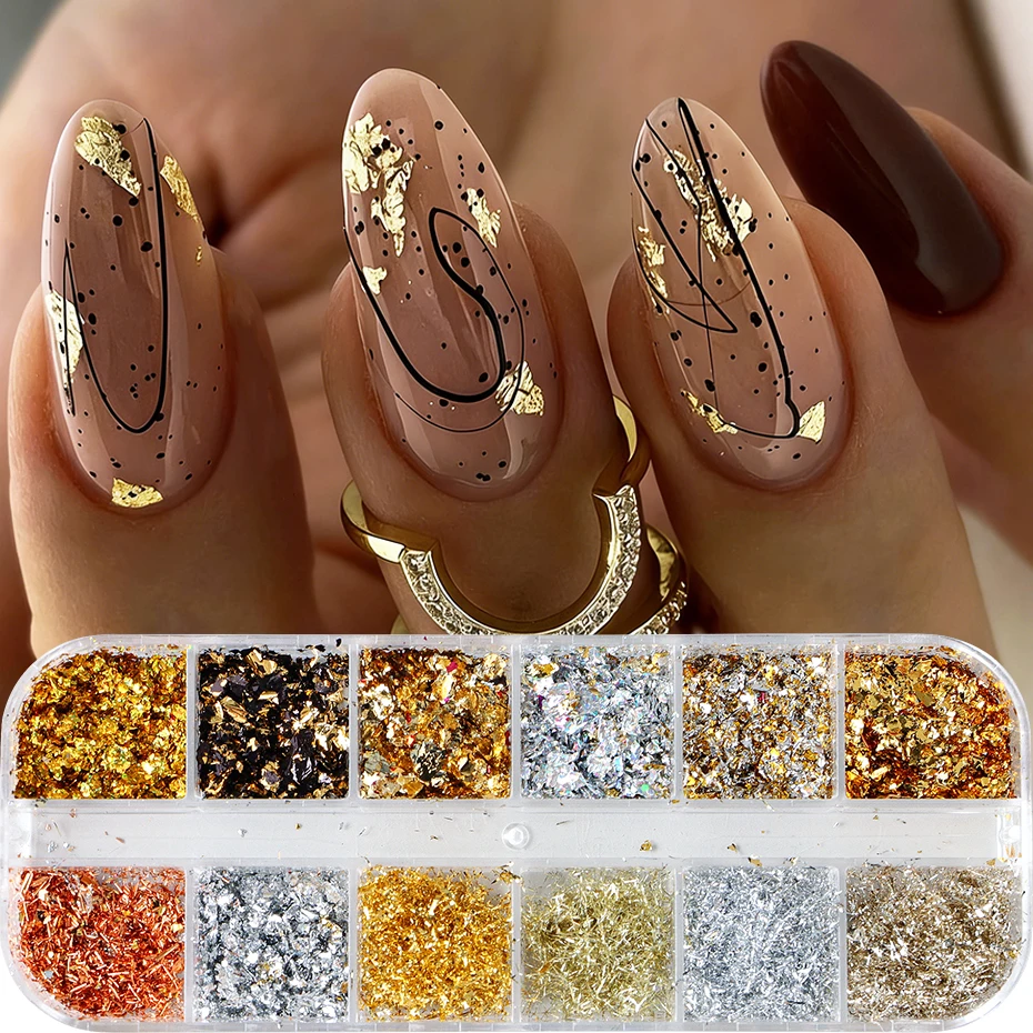 12 Rejillas de Lentejuelas Dor - Gold Foil Flakes reseña y precio