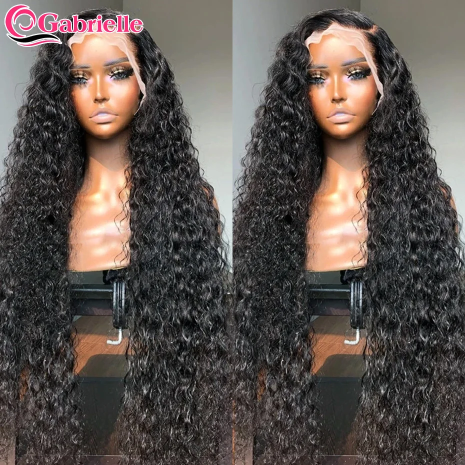 Gabrielle Deep Wave 13x4 Frontal Wig Glueless Preplucked Lace Front Human Hair Wigs For Women 13x6 Curly Front Wig Pre-plucked