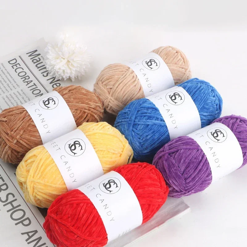 Golden Velvet Fine Warm Woolen Thread, Sweater Material, Soft Scarf, Stylish Knitted Accessories, Skin-friendly, 40g, 148m