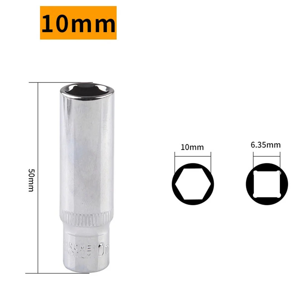 Imagem -05 - Chave Sextavada para Drivers Elétricos Soquetes Profundos Chaves Ferramentas Elétricas Acessórios Drive 10 mm Pcs