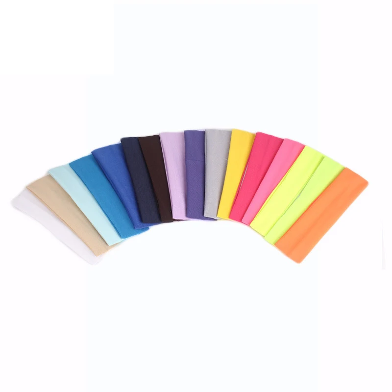 2023 Women Running Yoga Elastic Turban Summer Sports Fitness Headbands For Women Simple Elastic Sweatband Headwrap Wholesale