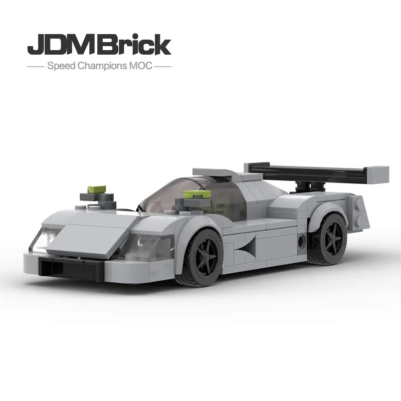 MOC Domestic Assembly Building Block Parts Package Set Light Grey Racing Car Model Series Gift for Children's Toy Boys