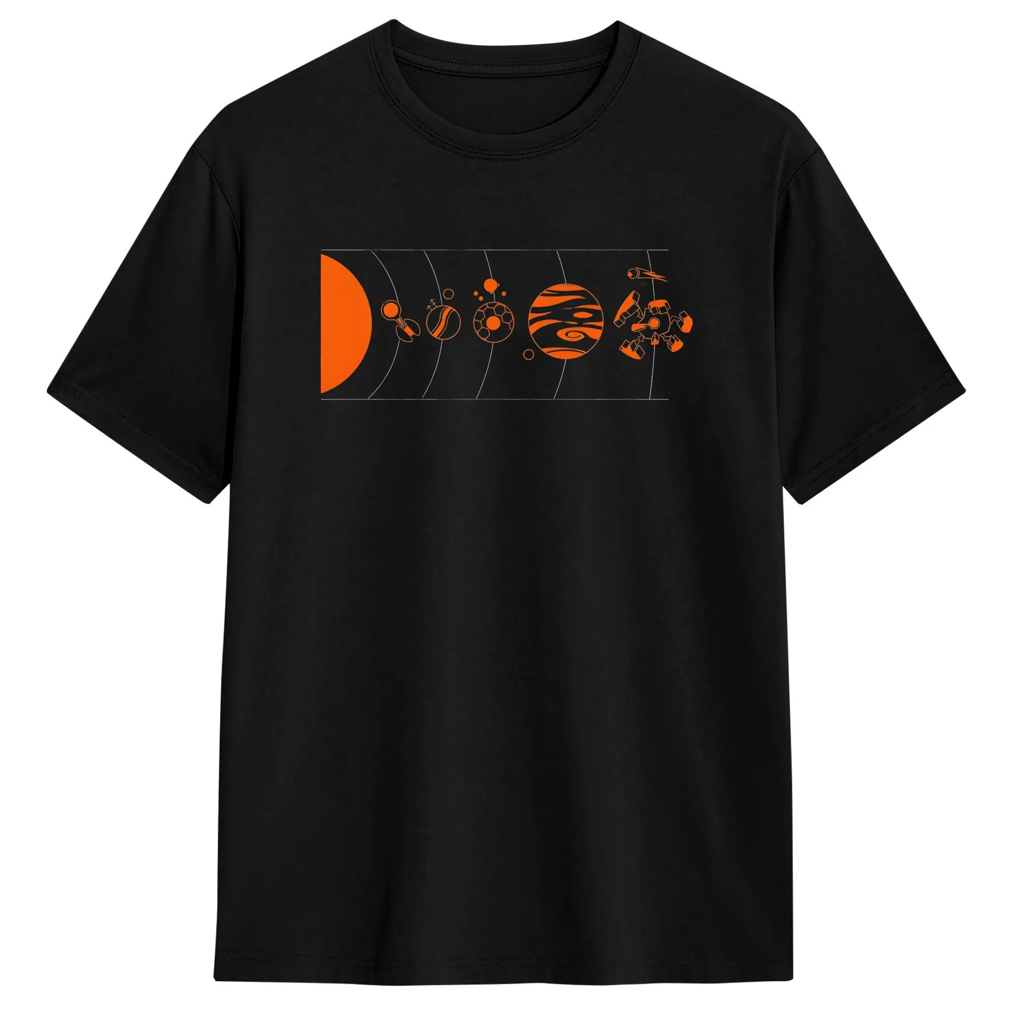 Vintage Outer Wilds Solar System T-Shirts Men O Neck 100% Cotton T Shirt  Short Sleeve Tees Graphic Tops