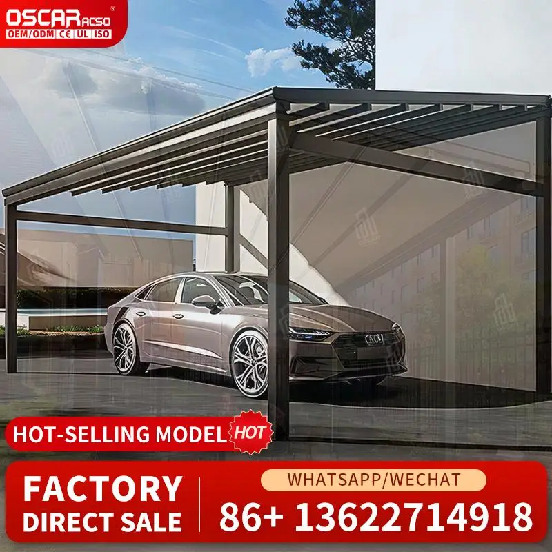 Retractable Aluminum Frame Shade Pergola with Side for Garden Patio Backyard Outdoor Retractable Canopy Pergola
