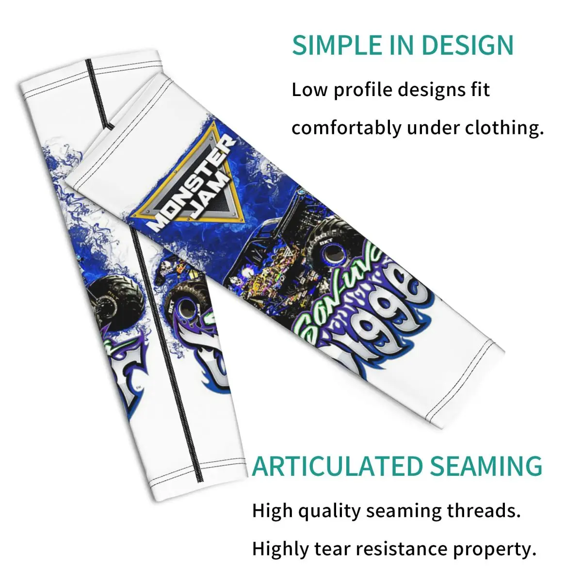 الكلاسيكية الوحش جام شاحنة نمط الذراع الأكمام الرجال النساء الشمس الأشعة فوق البنفسجية حماية الوشم التستر الرياضة التبريد ركوب الدراجات