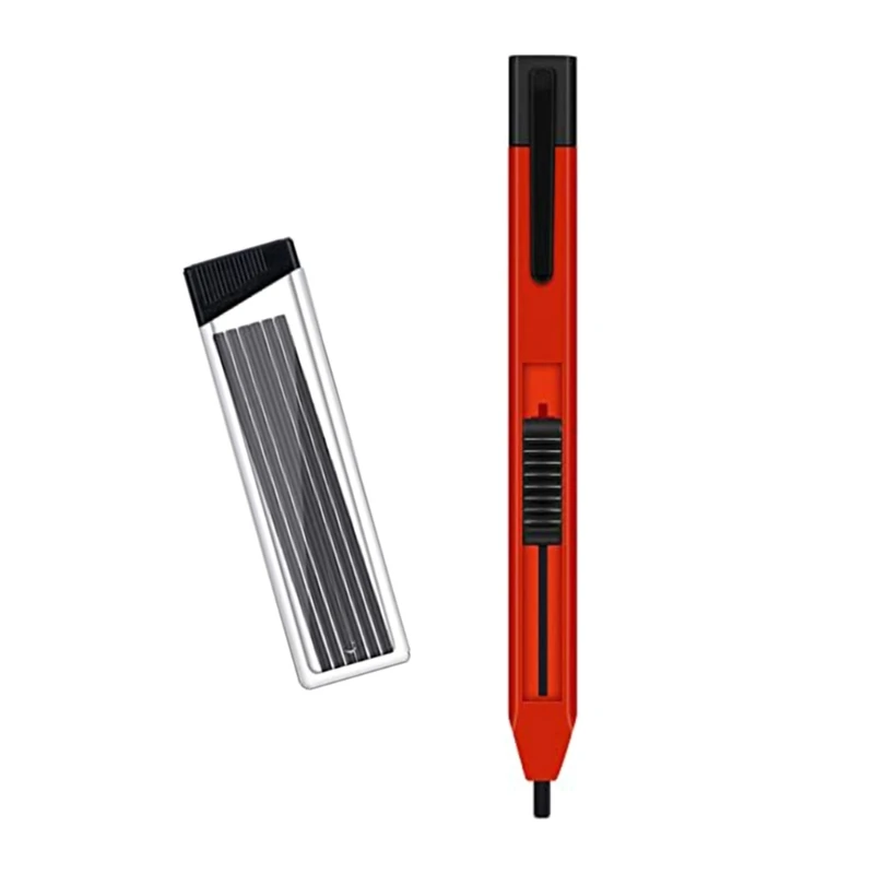 Mechanical Pencil Carpenter Pencil with Refills, Automatic Pencil for Construction Woodworking, Marking Gauge,