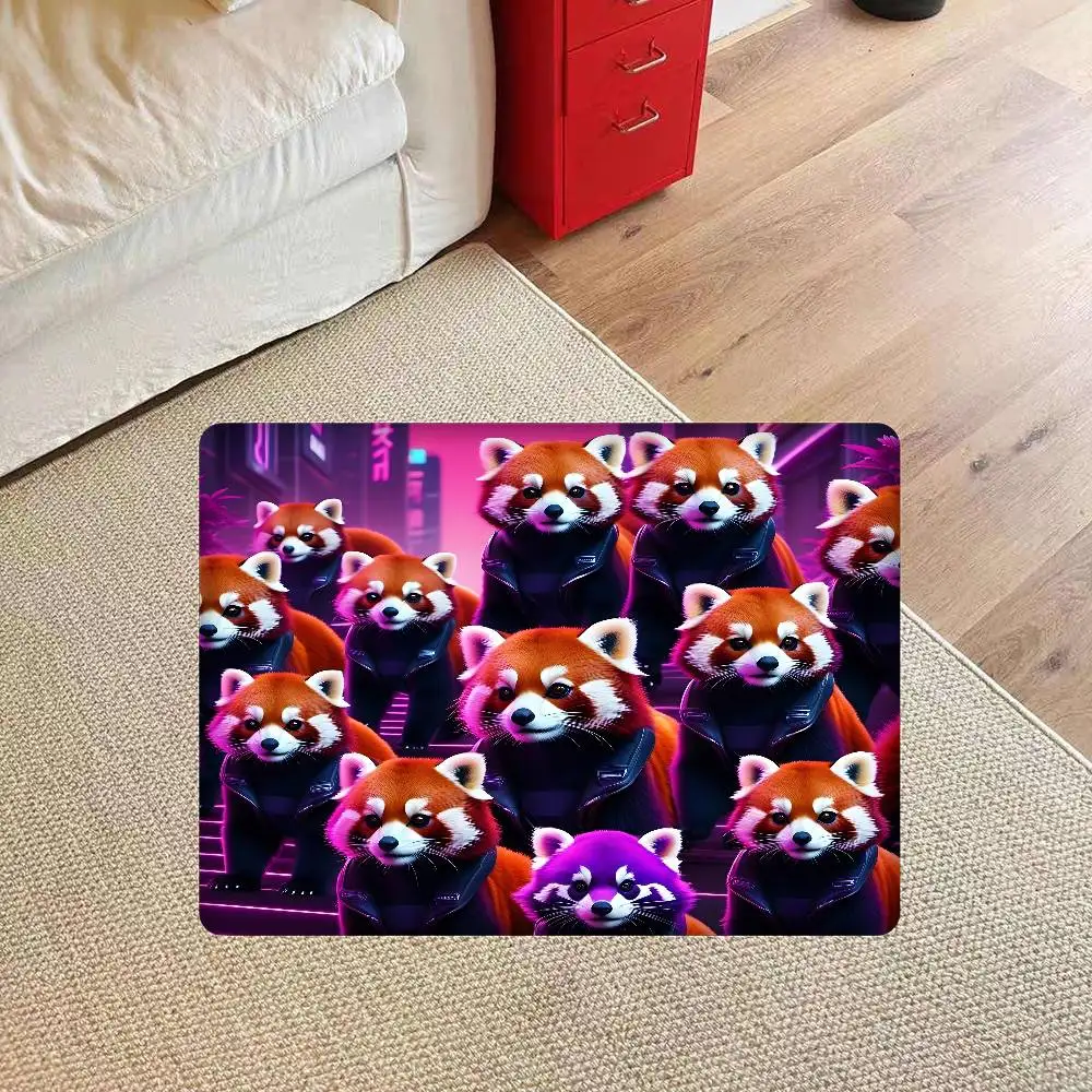 

Коврик для пола с рисунком красной панды, прямоугольный противоскользящий домашний мягкий коврик для передней двери, домашний уличный коврик, приветственный коврик