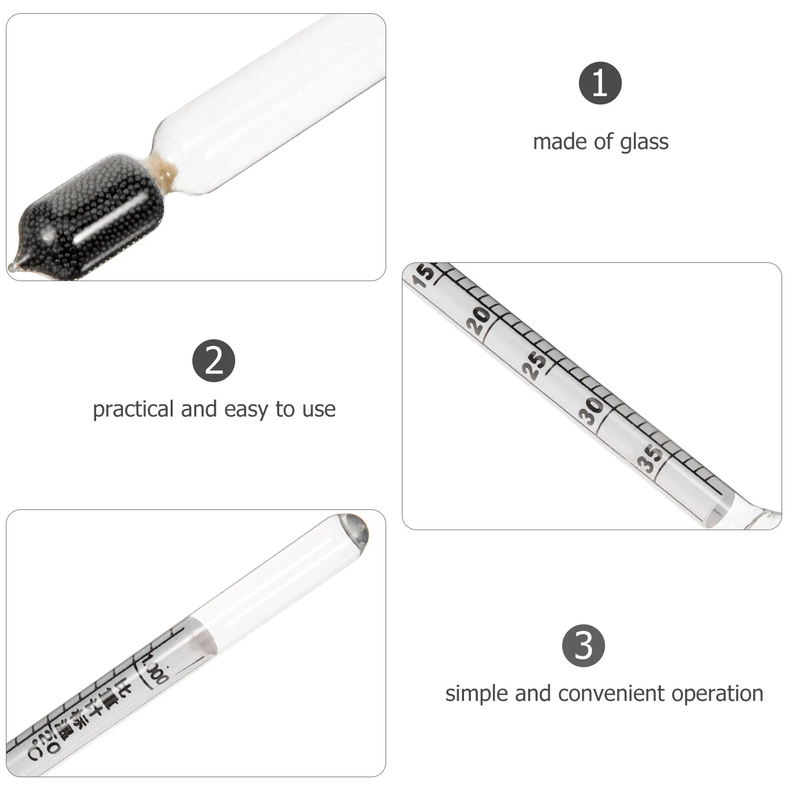 Liquid Hydrometer High Precision Scale For Mud Petroleum Diesel Sulfur Compounds Glass Specific Gravity Tester Lab