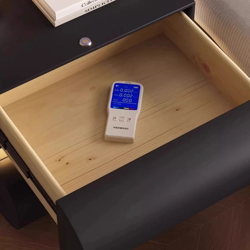 أدراج منضدة خشبية شاحن لاسلكي أثاث غرفة النوم خزانة تخزين طاولة السرير الحديثة Mesita De Noche Dormitorio
