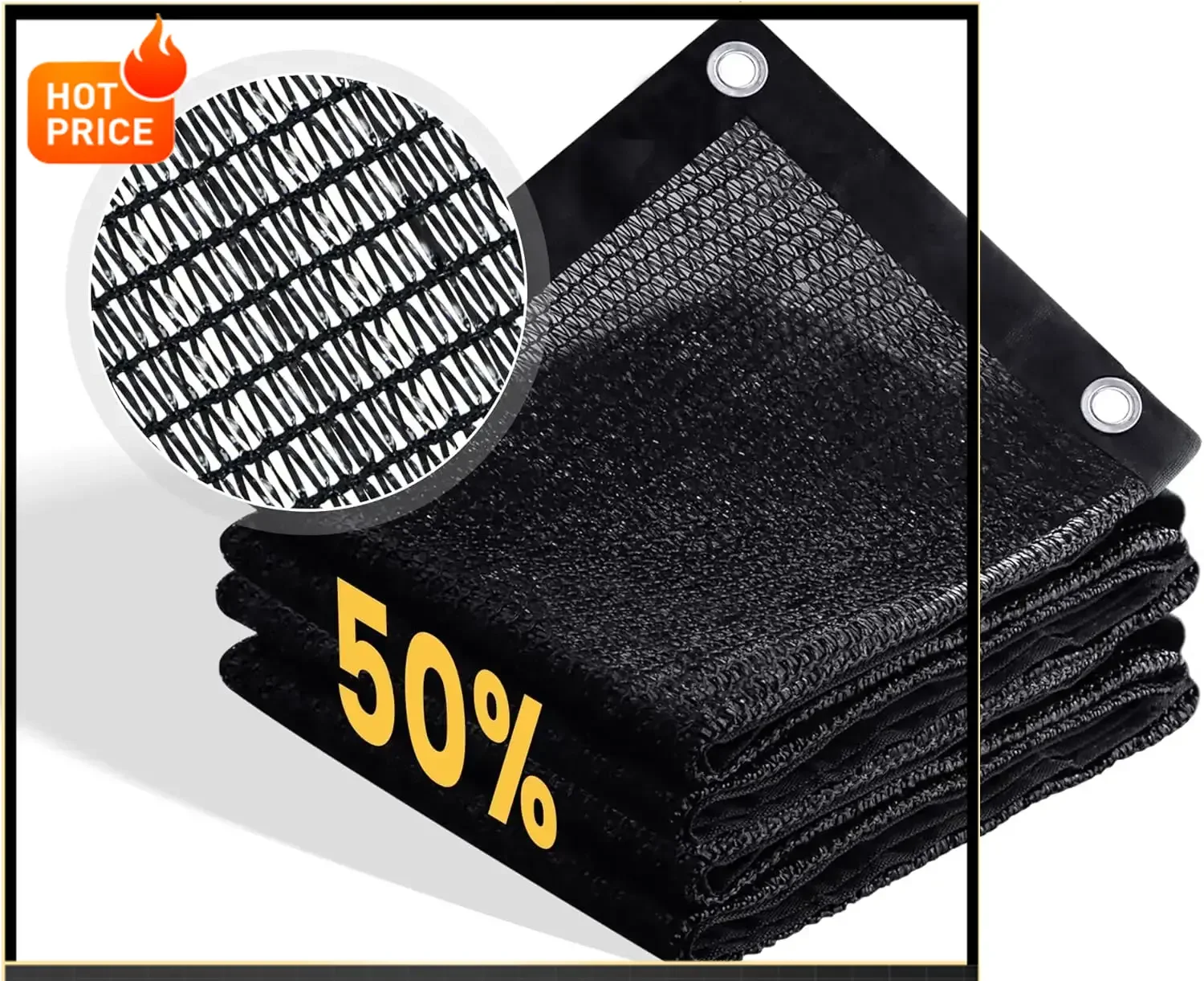 

Bestseller[Discounted Price!]VICLLAX 50% Shade Cloth, 8x22FT Durable Black Mesh Trap with Every 3 FT Grommet, Sun Shade Fabric N