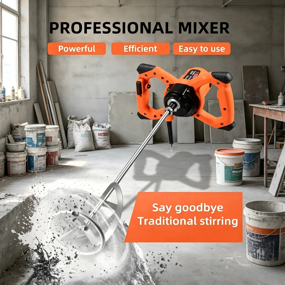 

3000W/2800W Electric Cement Mixer 220V 6 Speed Handheld Industrial Mortar Plaster Paint Putty Powder Coating Mixing Machine