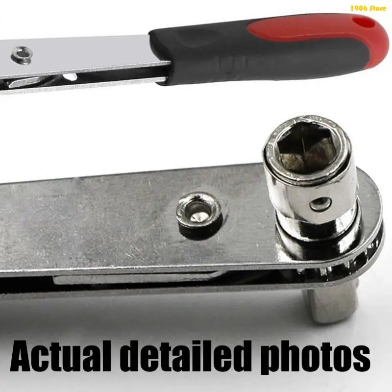 U1JB Double Sided Ratchet Wrench 1/4Inch Socket Screwdriver Wrench Hand Tool for Everyday Maintenance and Mechanical Tasks