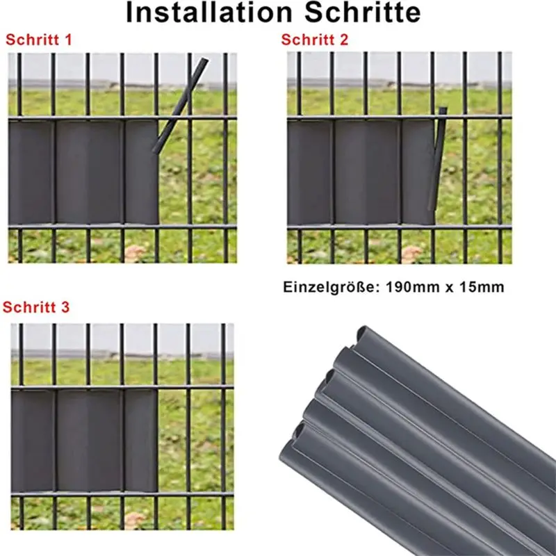DT19 30 Pcs PVC Mounting Clips, Clamp Rail for Privacy Screen Strips, Garden Fence Mounting Clips for Privacy Fence