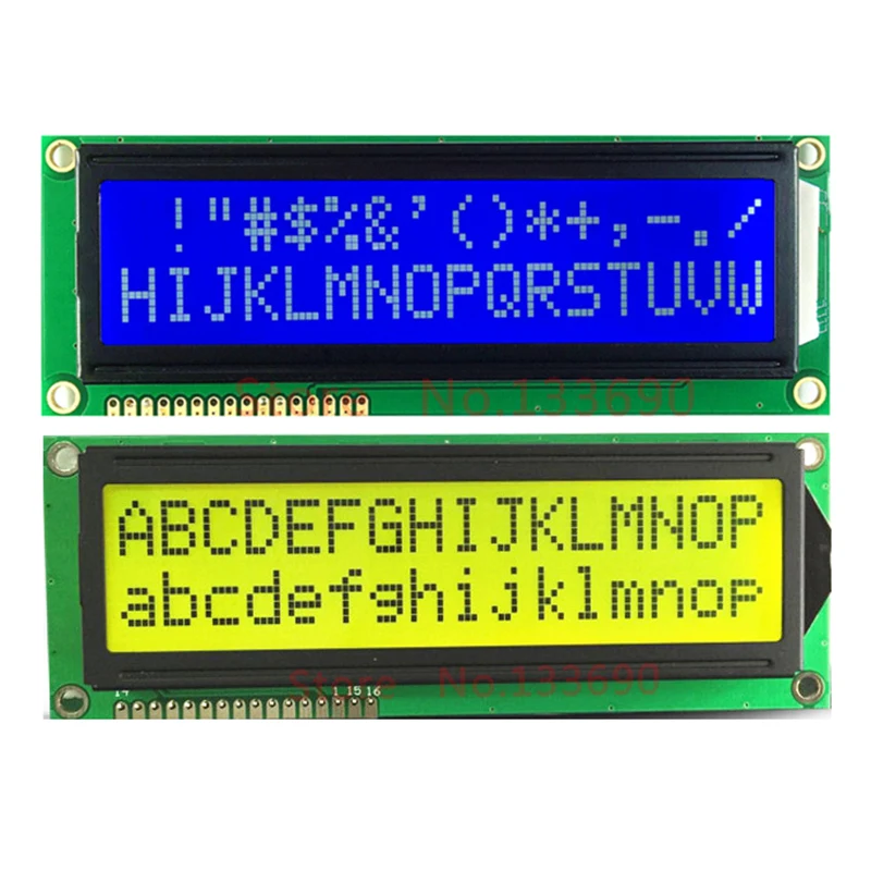 5V Larger LCD 1602 16x2 Largest Character Big Size FSTN Gray/Blue/Yellow Display 122*44mm HD44780 WH1602L1 AC162E LMB162GBY