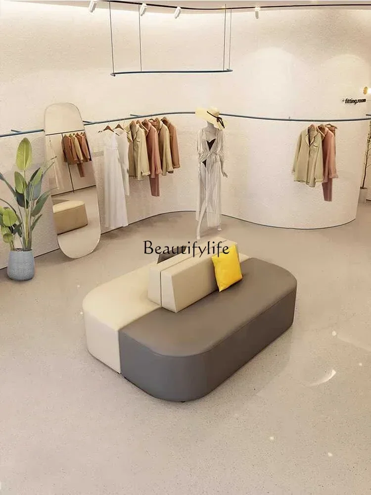 Special-shaped double-sided back waiting clothing store lobby office reception sofa