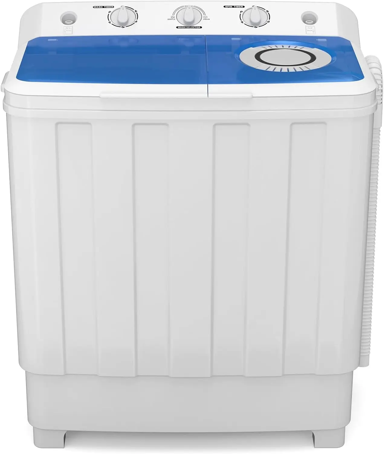 

Portable Washing Machine 28Lbs Compact Twin Tub Laundry Washer Machine with Built-in Drain Pump Semi-Automatic for Apartments