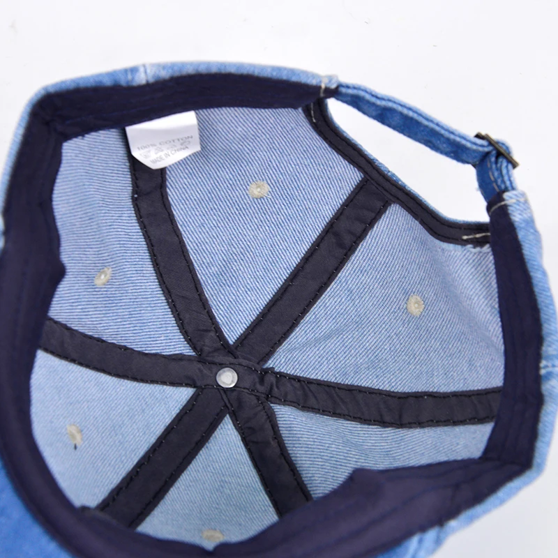 Autumn Winter Solid adjustable denim sports hat Women baseball cap Men vintage cotton baseball cap Trucker hats gorros 3
