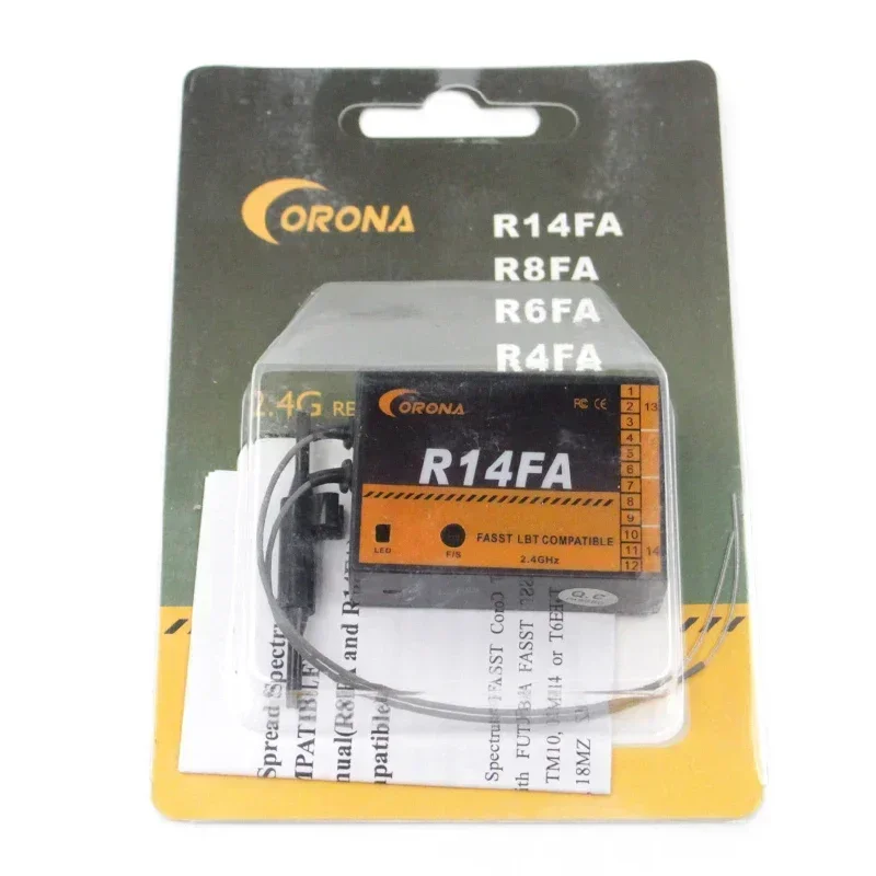 Corona R4FA/R6FA/F8FA/R14FA 2.4Ghz Dual Antenne FASST LBT Compatibel FUTABA Ontvanger Receptor Voor RC FPV Vaste vleugel Drones Onderdelen