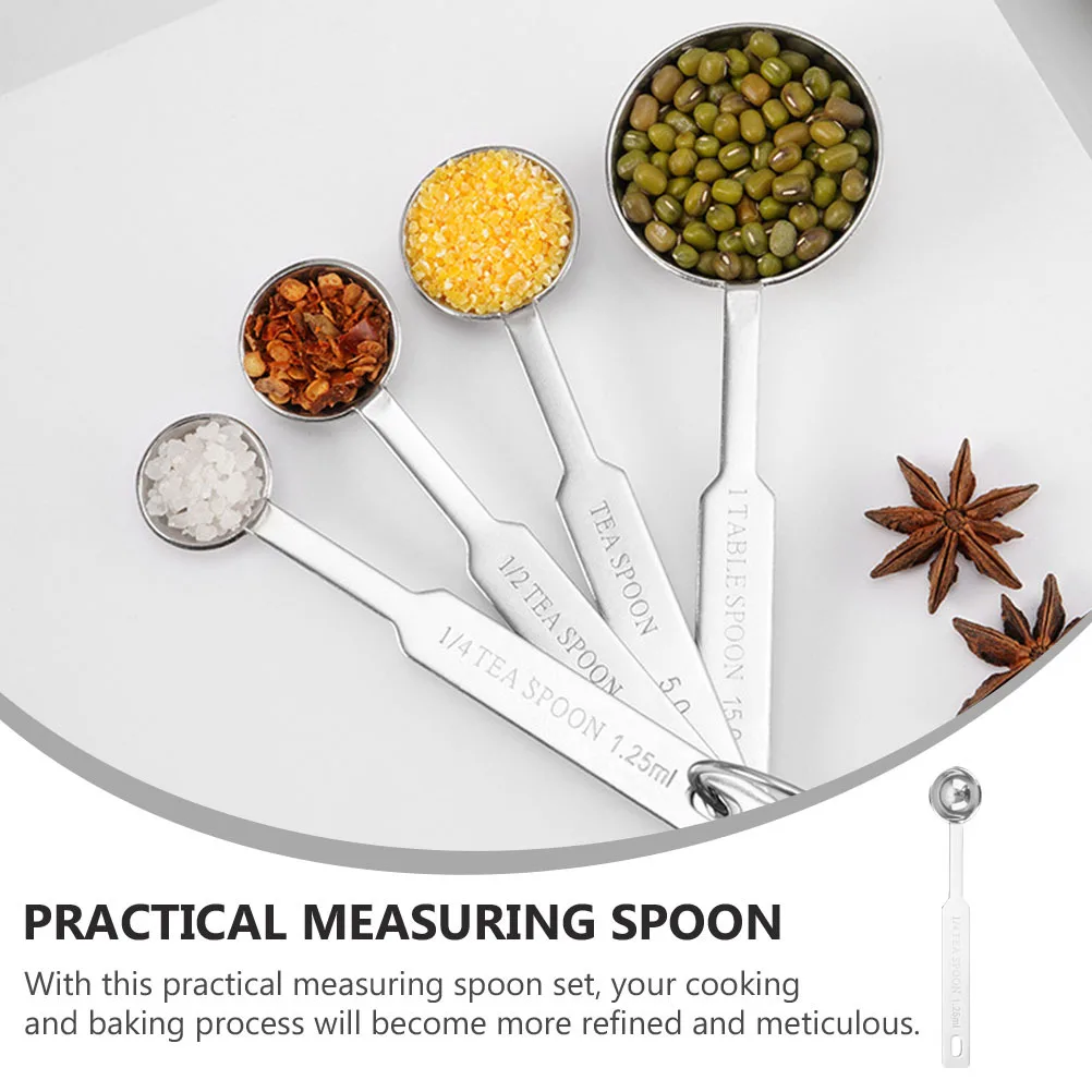 

8Pcs Stainless Steel Measuring Spoons Seasoning Tea Spoons Kitchen Gadget Precise Measurement Baking Supplies Kitchen Gadget