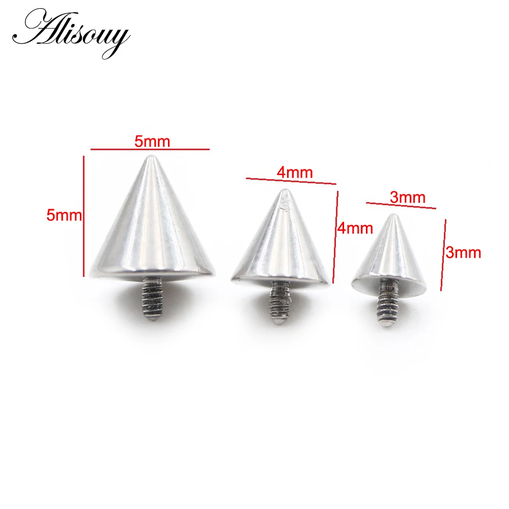 Titanium Externally Thread Cone Spike Rivet for Lip Labret