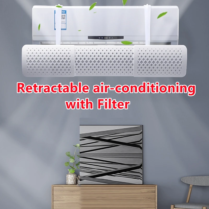 Scalable Hanging-type Air Conditioner Windshield with Filter Anti-direct Blowing Air Deflector Universal Conditioner Wind Baffle