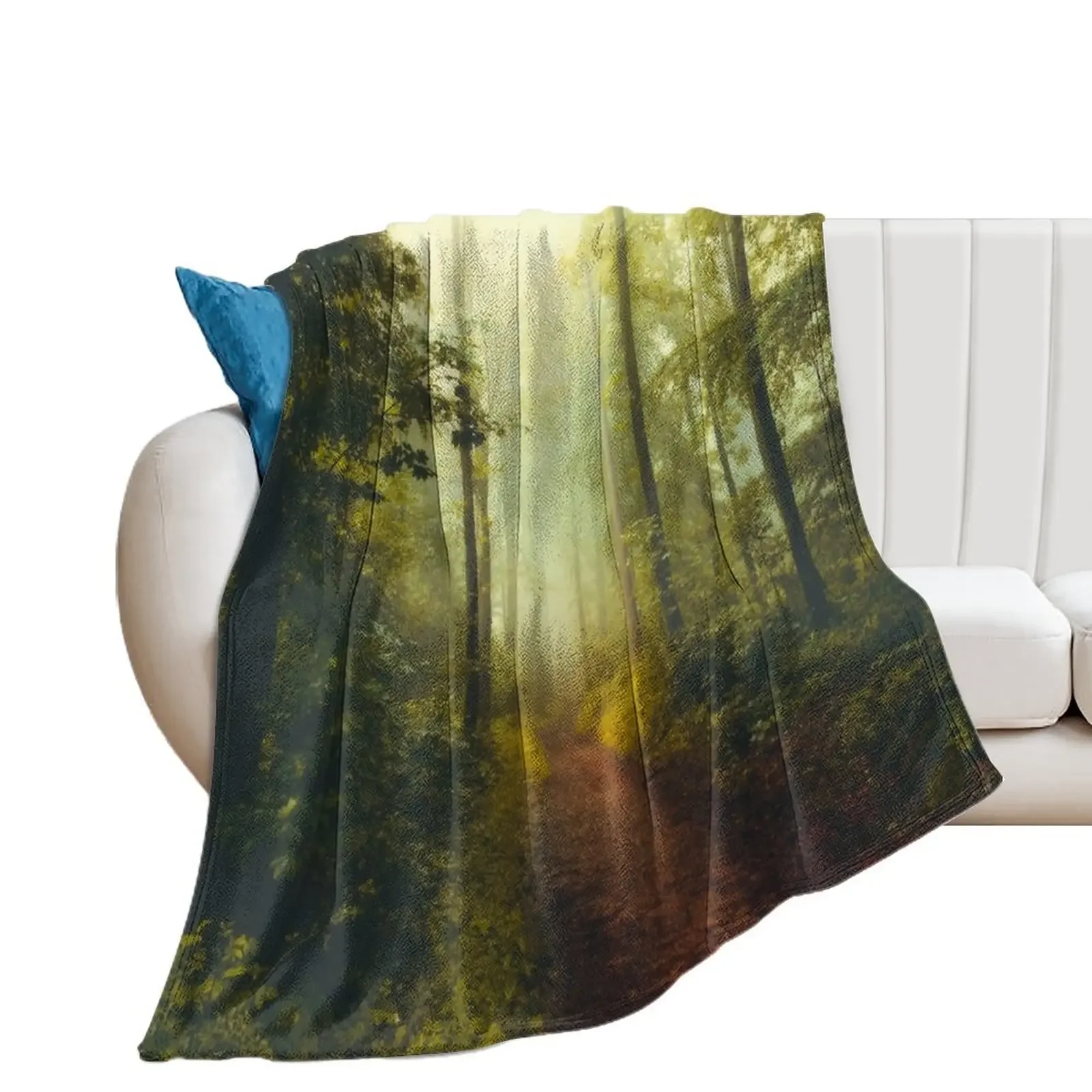 deeper and deeper - misty spring forest Throw Blanket Blankets For Baby Cute Blankets