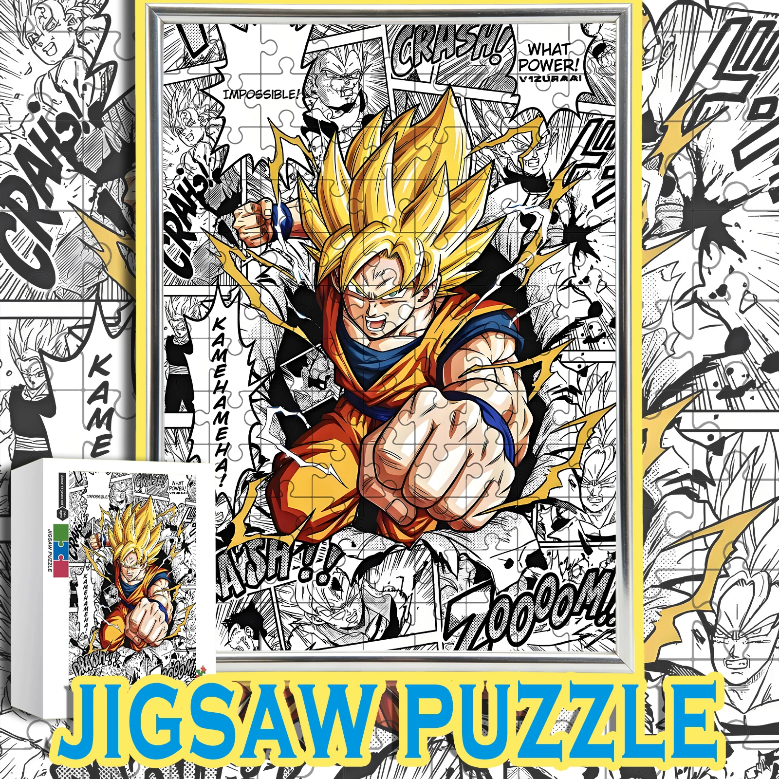 

Dragon Ball Super Saiyan Goku Wooden Jigsaw Puzzle Manga Collage 108-1000pcs Color Box