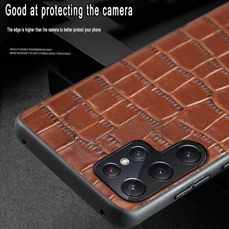 Luxury Crocodile PU Leather Case For Samsung S23 S22 S21 FE Plus Ultra 5G Slim Fit Design Back Cover Galaxy S22 Ultra Bumper