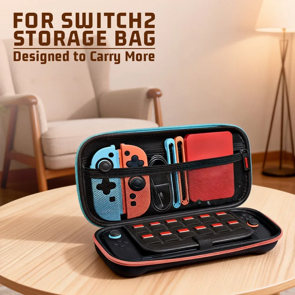 Suitable for the Second-Generation Switch 2 Game Console Storage Bag - Red and Blue Color Protection Bag
