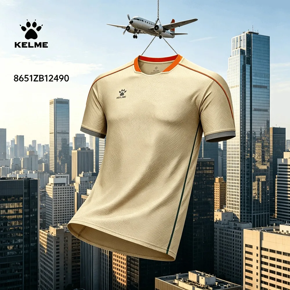 Camiseta Masculina KELME Essencial de Verão com Sensação Gelada: Diga Adeus ao Calor e ao Conforto Estifado — Camiseta de Manga Curta de Alta Elasticidade e Secagem Rápida
