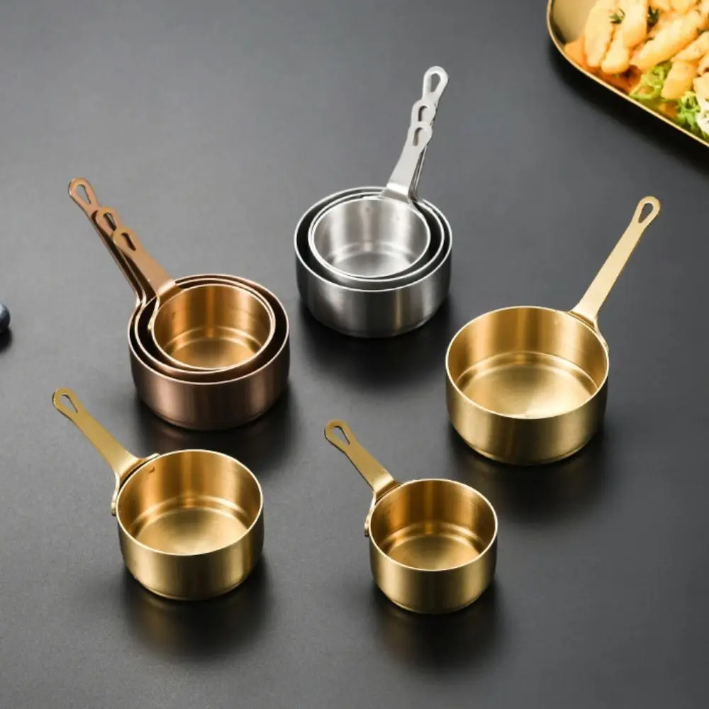 Multifunction Stainless Steel Sauce Cup Non-rust with Handle Sauce Dipping Bowl 50/80/100ML Mini Sauce Pan For Kitchen