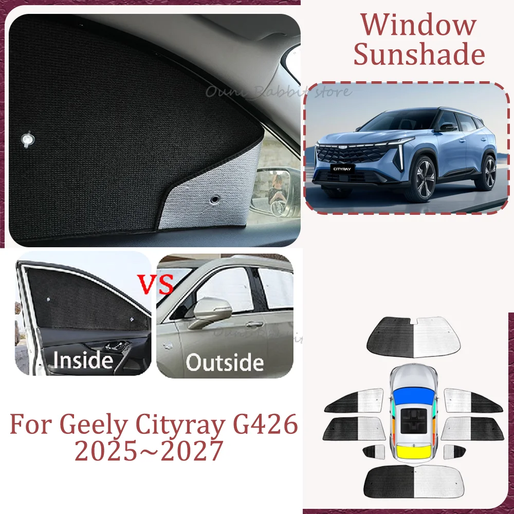 

Для Geely Cityray G426 2023~2026 2024 2025: Солнцезащитный козырек для люка, боковых и лобовых стекол, аксессуары-парасоли