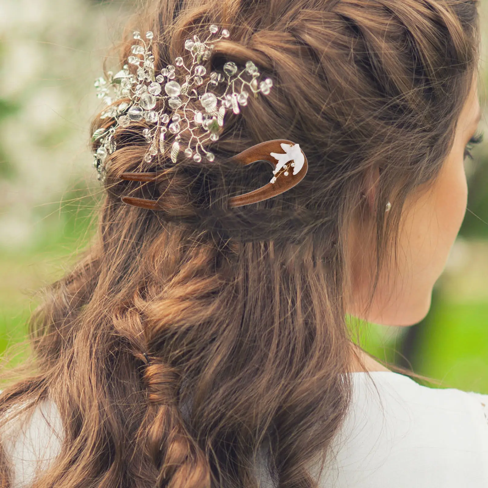 U Shaped Wooden Hairpin Vintage Style Simple Elegant Hair Stick for Updos Bun Styling Hair Accessories for Women Girls Chignon