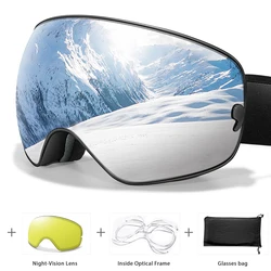 Snow Ski Goggles Double Layers Sponge Anti-fog Glasses UV400 Outdoor Sports Snowboard Snowmobile Eyewear Gifts