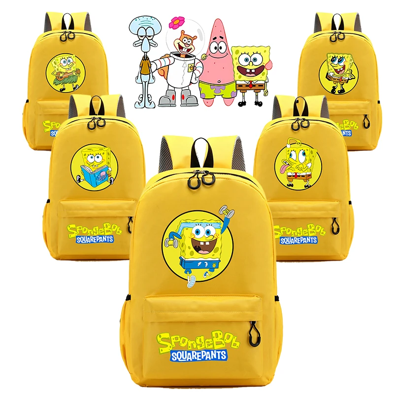 

SpongeBobed School Bag Cartoon Anime Kid Boy Girl Knapsack Teenager Printed Backpack Student Book Bag Rucksack Children gift