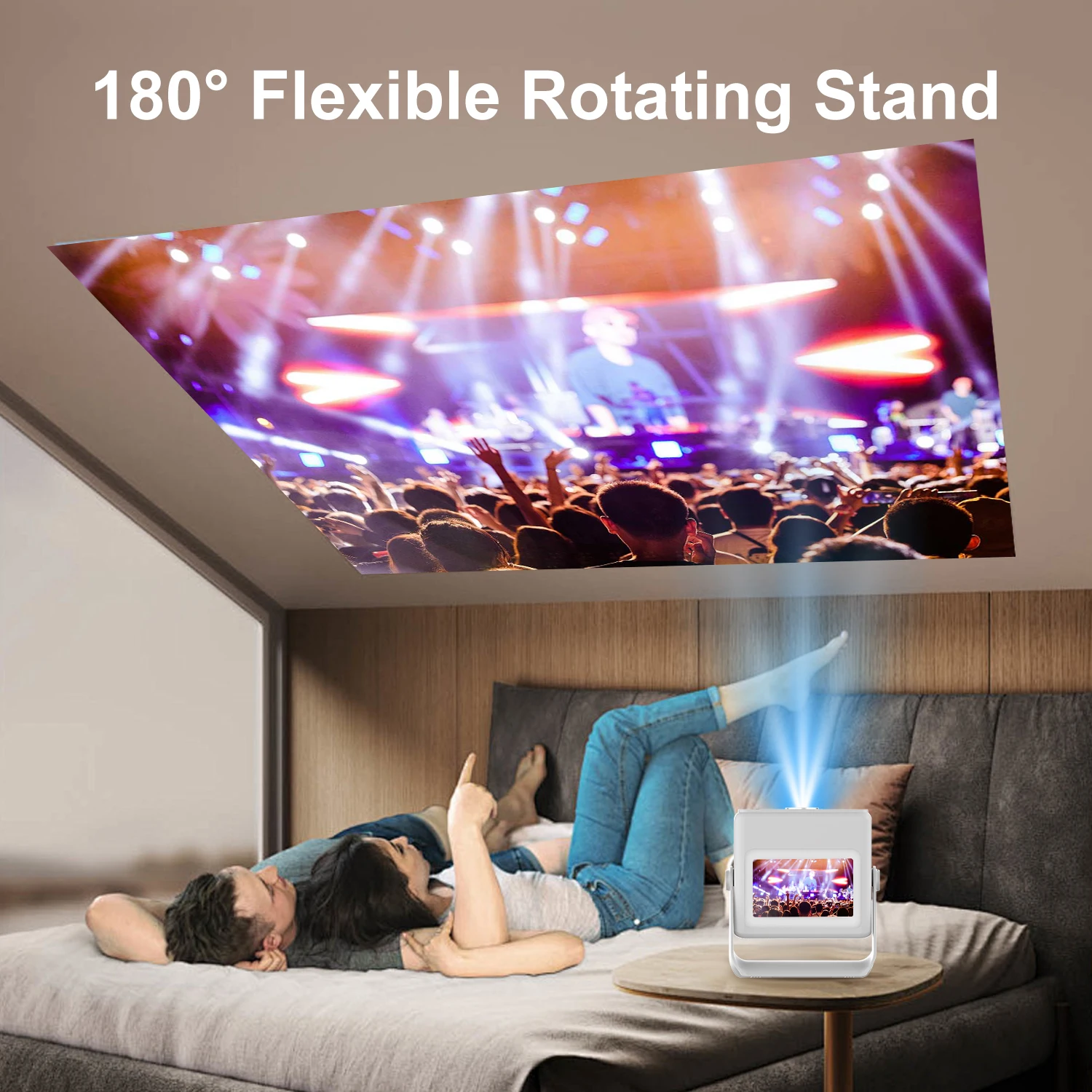 HD Projection Device for YouTube Streaming - Built-in Android 12 OS, Lens Shift - Birthday Parties Crystal Clear Display