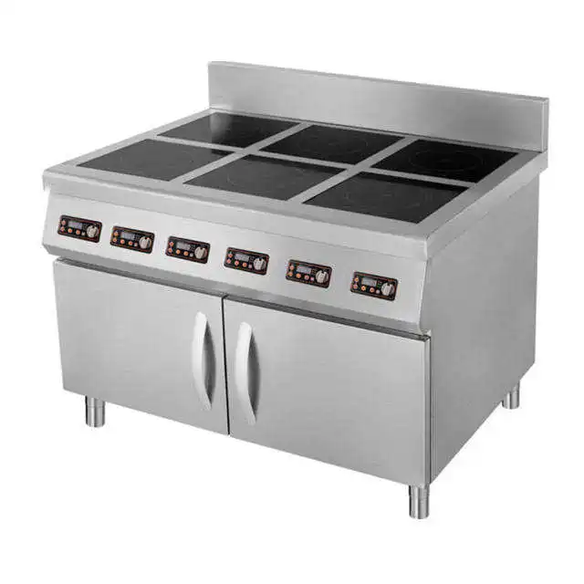 Stainless Steel Four Burner Electric Induction Cooker with Electronic Ignition for Hotel Use Commercial Cooktop
