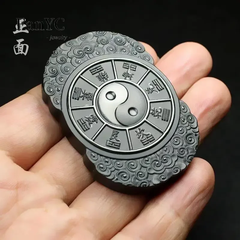 عالية الجودة الطبيعية Hetian الأزرق اليشم بدوره المد Taiji قلادة رائعة موضة الرجال والنساء قلادة مجوهرات تميمة محظوظ