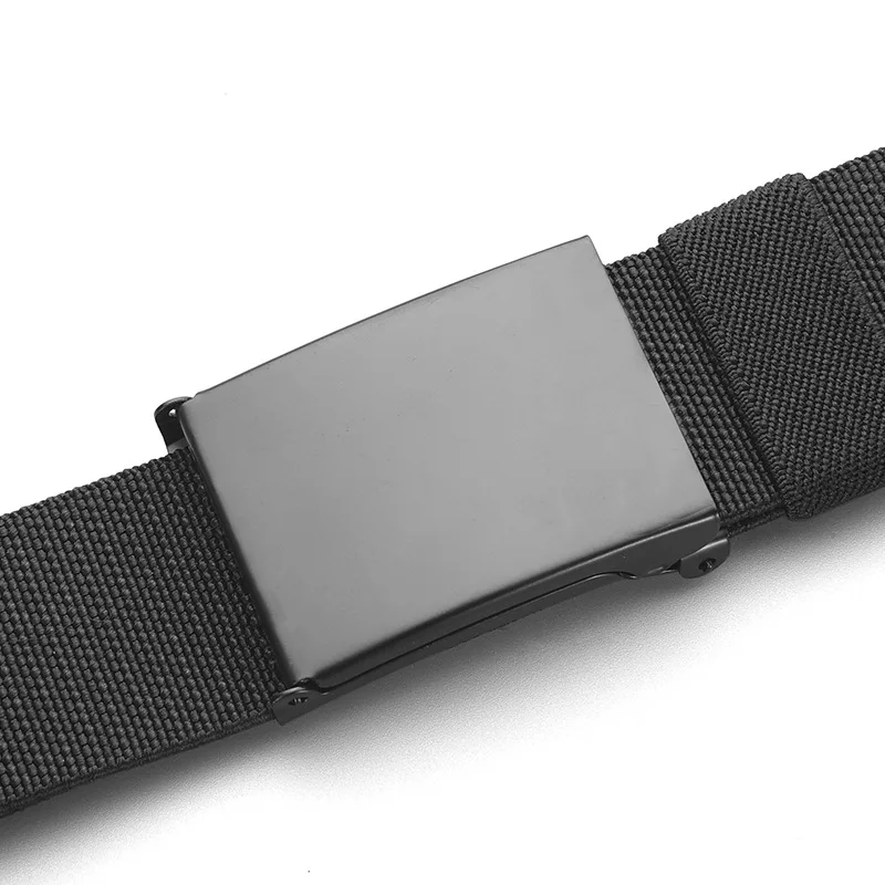 Stylish Classic Nylon Rubber Stretch Casual Versatile Belt; Sturdy, Durable, Minimalist Flap Elastic Smooth Buckle Men's Belt