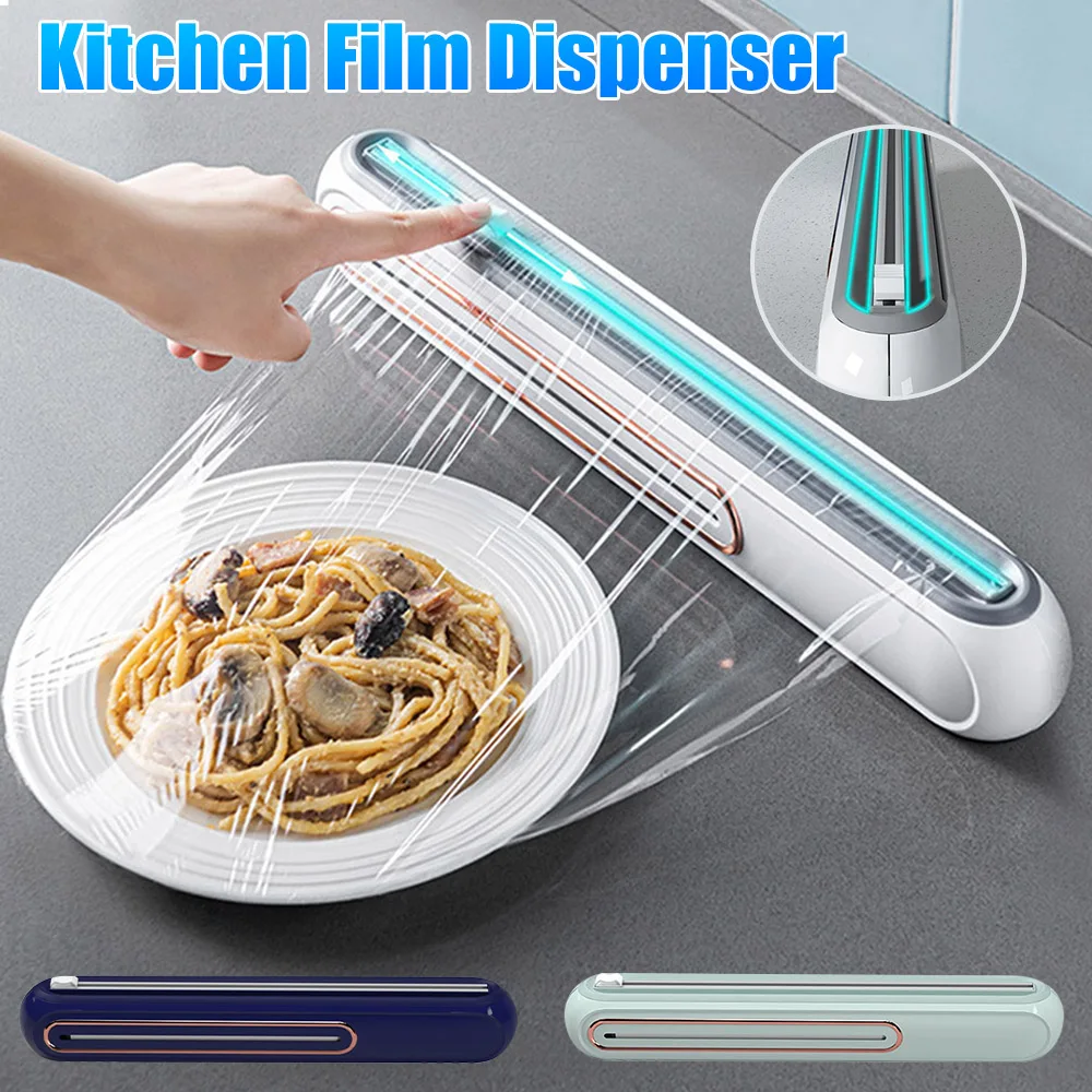 

Plastic Wrap Dispenser Magnetic Refillable Food Cling Film Dispenser with Slide Cutter Aluminum Foil Dispenser Kitchen Supplies