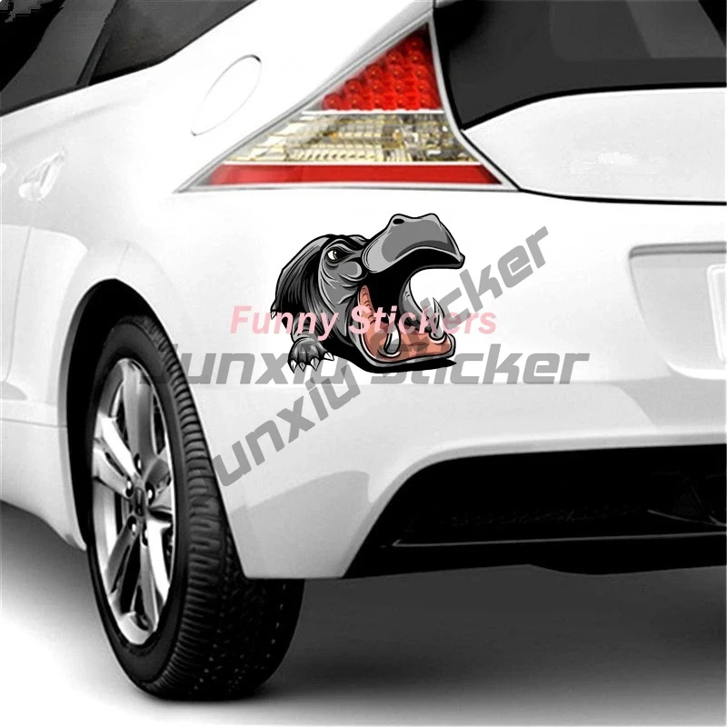 Play Stickers Adorable Cartoon Hippo Car Decor Accessories Sunscreen Waterproof PVC Stickers To Make Your Car Stand Out