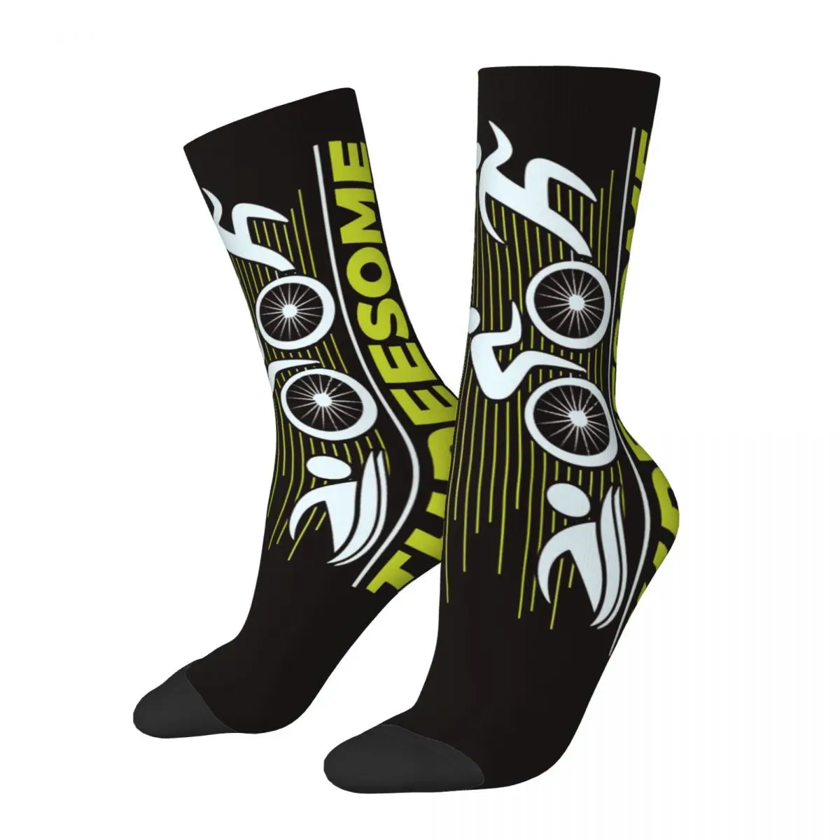 How About A Different Kind Triathlon Men Women Happy Socks Windproof Novelty Spring Summer Autumn Winter Stockings Gift