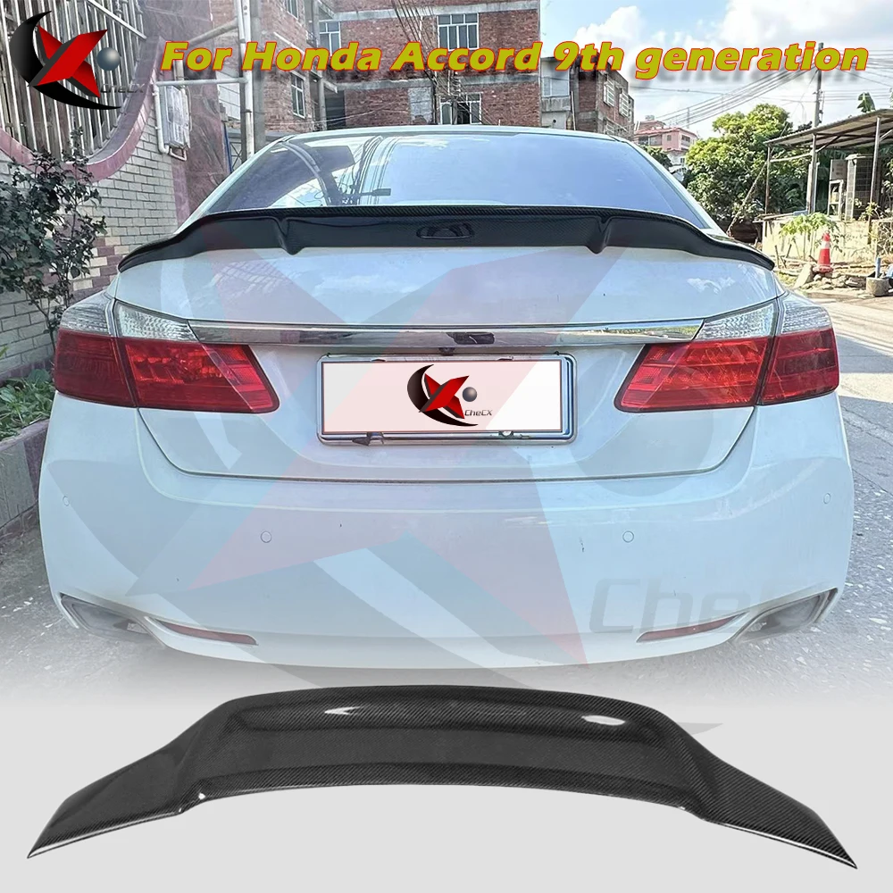 

For 9th Generation Honda Accord 2014-2016 Genuine Carbon Fiber Material Rear Spoiler Car Trunk Lid Decorative Cover Plate