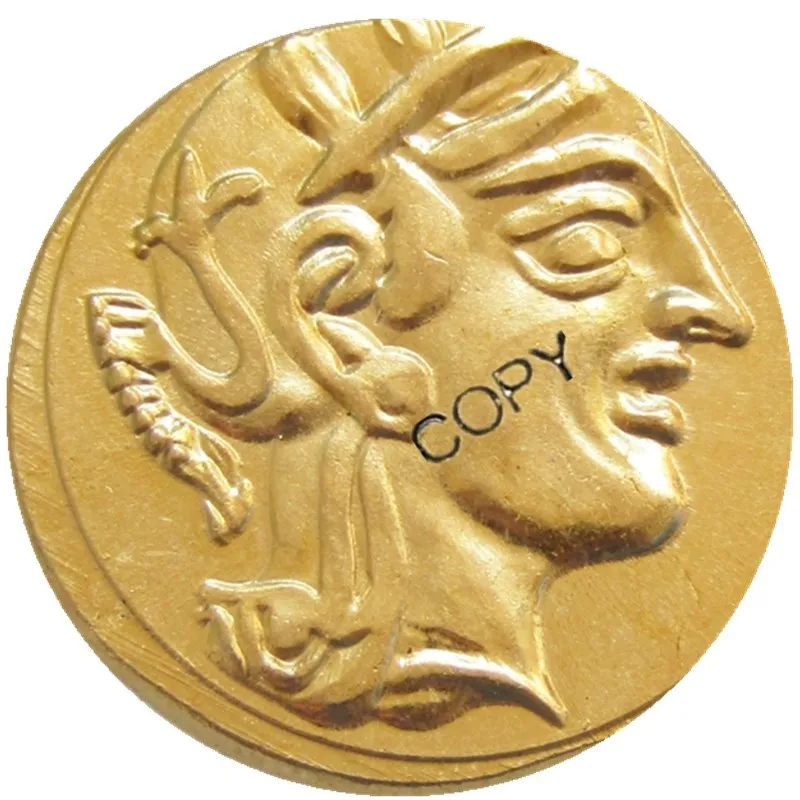 G(02)Ancient Athens Greek gold Drachm - Atena Greece Owl Drachma Gold Plated/Silver Plated copy coins