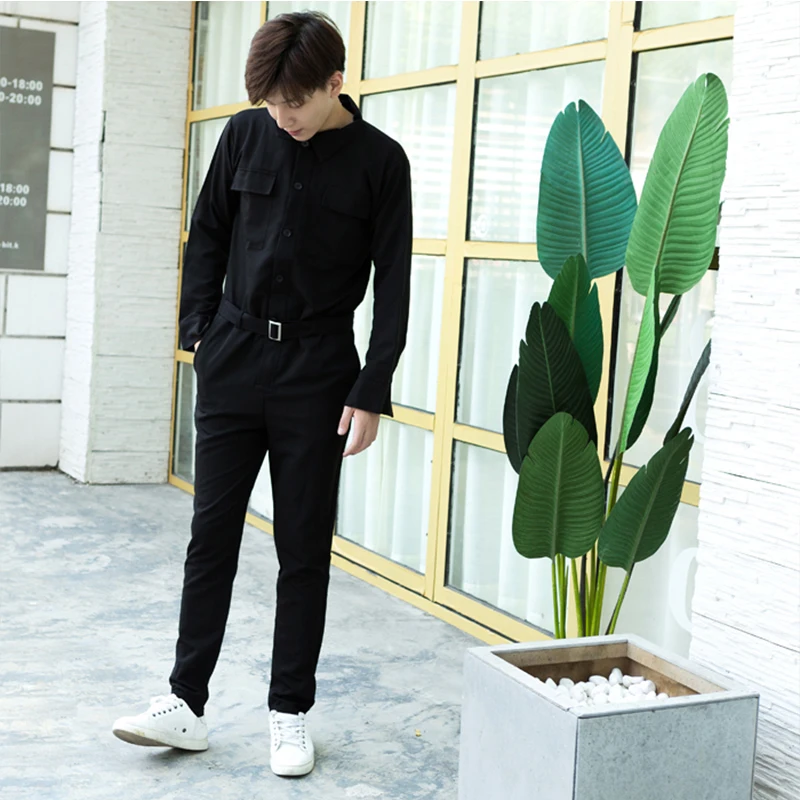 Spring Korean New Men Casual Trend Overalls Tide Boys Jumpsuit Autumn Male Fashion Jacket Trousers Men's Hip Hop Long Pants