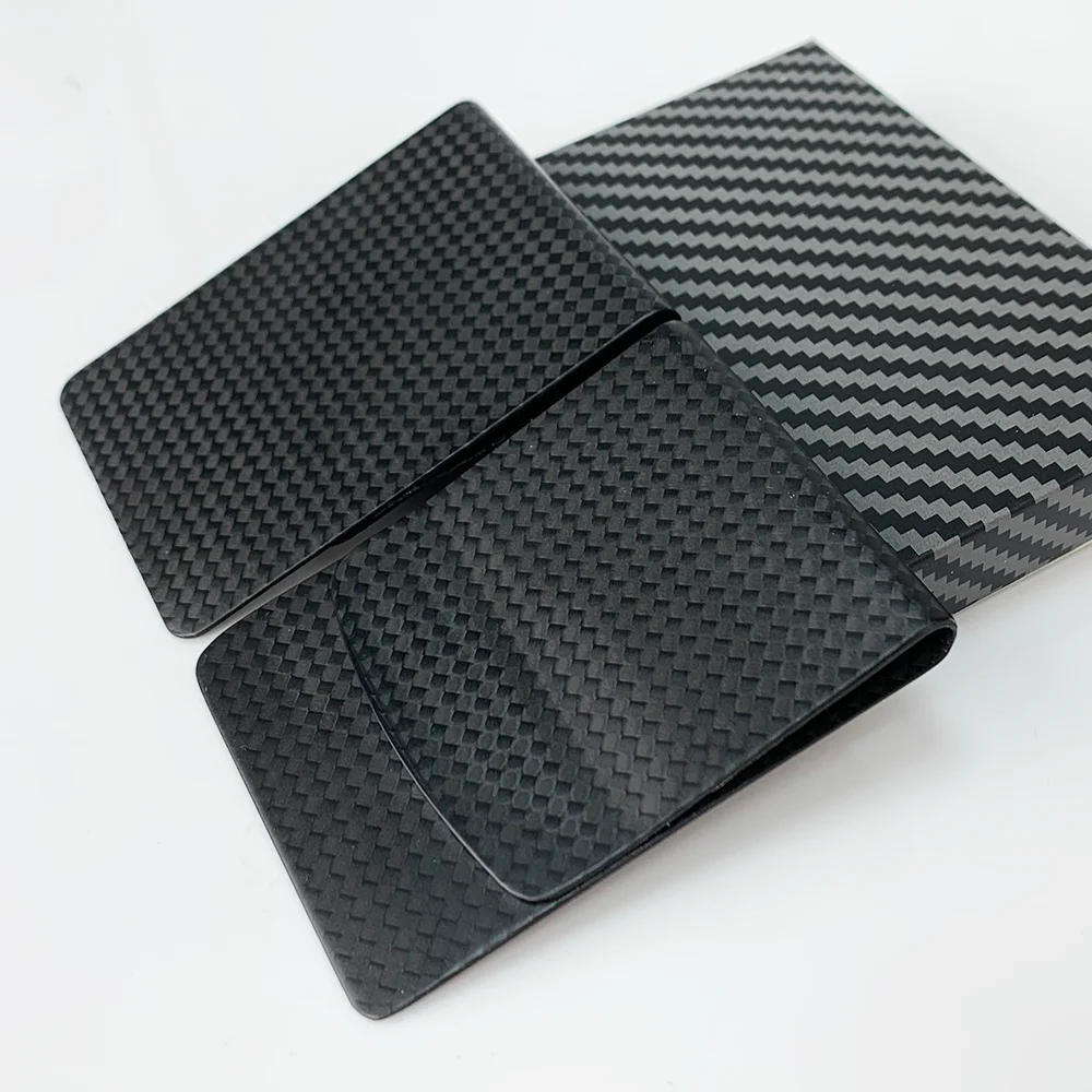 Quality Ultra-thin Matte Real Carbon Fiber Wallet Slim Money Clip 74*55mm Durable Card Holder For Men Women