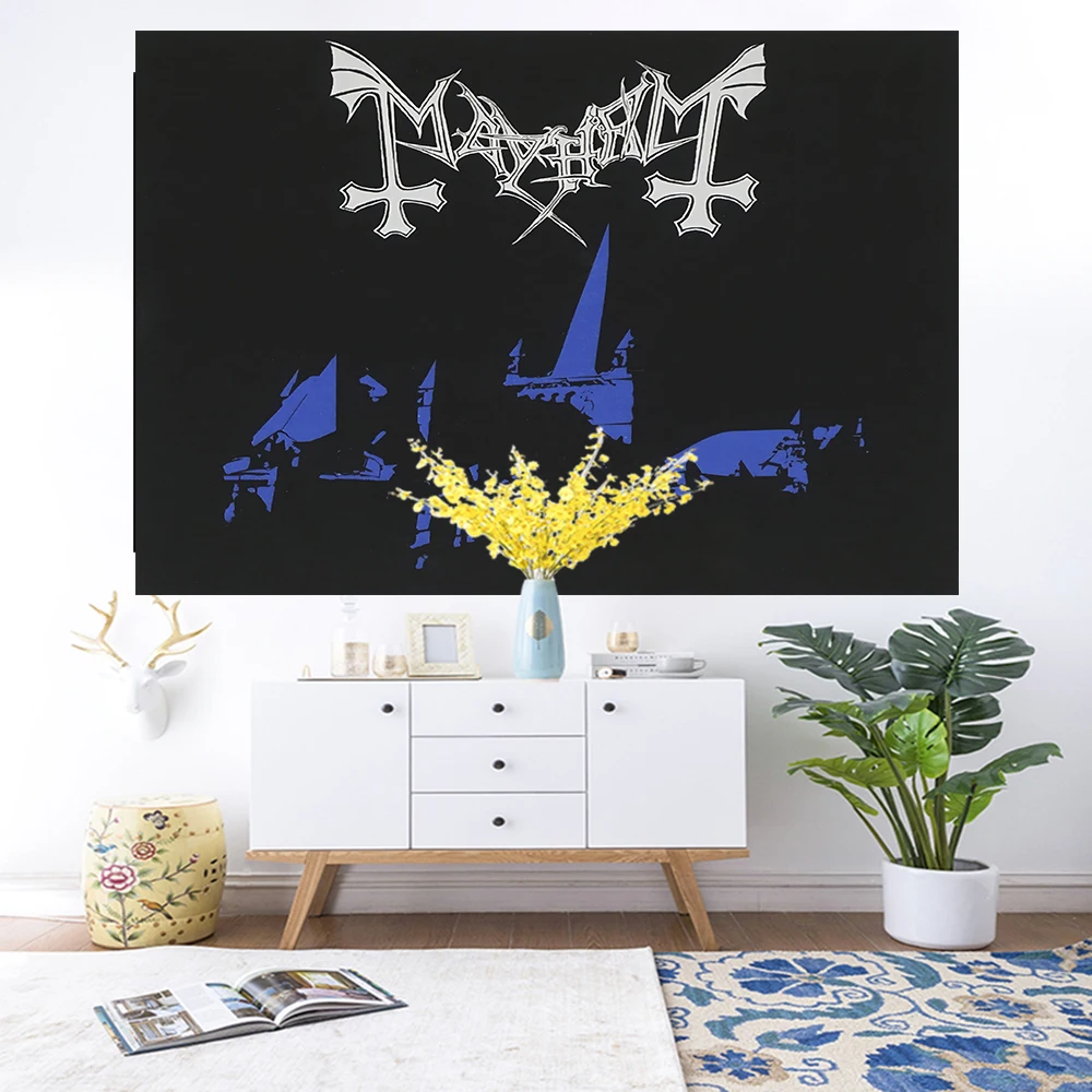 Mayhem De Mysteriis Dom Sathanas Cover A Tapestry Hanging Wall Room Printed Decoration Home Towel Bedroom Travel Living Colored