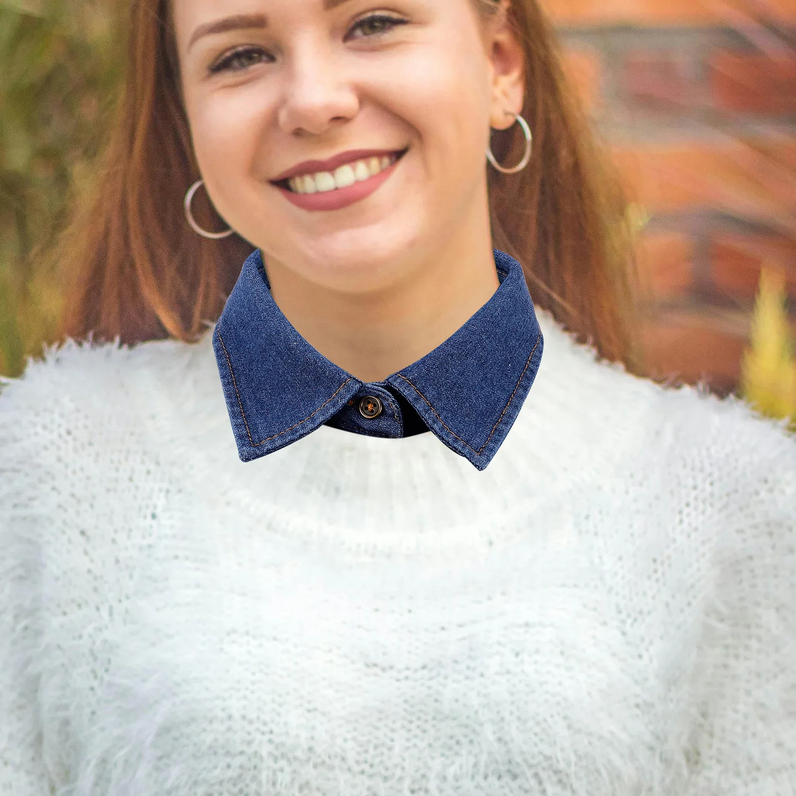 

Fake Shirt Detachable Faux Denim Faux Shirt Collar Collar Solid Color Dickey Unisex Fashion Spring Autumn Wear